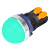 蓝波22mm电源工作指示灯9 24V平面球面发光LED塑料信号灯AD16圆形大面球形快接端子 塑料圆球面-绿光