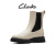 其乐（Clarks）潮思系列女鞋冬季英伦风粗跟切尔西靴中筒短靴 白色 261747114 尺码偏小 建议大 35.5