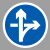 谋福（CNMF）交通标志指示牌 停车场标识牌可定制【立交直行和右转弯行驶-贴反光膜雕刻(平板钉墙款)】
