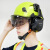 达林韦尔工地护目防砸安全帽带双护目镜隔噪音防护耳罩 红色帽+内透+外墨+B07E