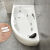 德国欧贝姿（OUBEIZI） 家用扇形浴缸三角亚克力成人冲浪按摩恒温加热舒适泡澡浴池1m宽度 左裙空缸 1.5m