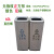 定制不锈钢垃圾桶电梯口分类垃圾筒商用走廊公共场所丽格烟灰桶 银色正方形直投双桶