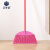 正奇谊 LQG-23 软毛扫地扫帚单个扫地清洁工具 8680 玫红：四排开绒丝配1.2米木杆