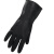众立诚 工业手套 耐酸碱加长厚款橡胶乳胶手套 35cm 黑色1双 