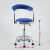吧台椅升降靠背高脚凳旋转椅子医院实验圆凳办公学习滑轮椅子 脚钉款蓝色