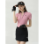 花乐集夏季高尔夫女装短袖裙子套装速干上衣短裙t恤夏季golf网球服装女 黑色上衣 SY0012 S