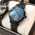 金仕盾瑞士认证品牌手表女士机械表全自动镂空防水2024新款简约时尚女表 钢带黑色蓝面