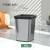 2023无盖不锈钢垃圾桶大容量客厅厨房卧室办公室轻奢纸篓 不锈钢15L 本色大号
