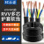 电线RVV2芯3芯1.5/2.5/4/6/10平方护套线防水防冻国标铜芯电缆 5芯16平方/100米