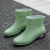 雨鞋女士短筒耐磨牛筋底户外工作雨天防水不易滑劳保胶鞋加绒 豆绿色  单鞋 36