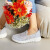斯凯奇（Skechers）女鞋2024春季新款单鞋一脚穿透气休闲鞋蕾丝健步鞋软底防滑网面鞋 浅灰色-LTGY 38