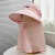 巴塔官方pandasasa哥尼亚鲸鱼防紫外线护脖防尘面罩太阳帽子 涂鸦款粉色 硬帽檐 可调节