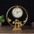 克拉苏铜座钟家用客厅台式钟表时尚黄铜静音时钟黄铜现代简约台钟 福禄座钟 12英寸