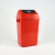 舒弗 塑料长方形垃圾桶（红色/咖啡色/蓝色/绿色/灰色）颜色备注 log可定制 60L无盖