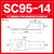 SC95-8-10-12-14-16铜接线端子窥口铜鼻子电缆接头铜线耳95平方 SC95-14(95平方 M14