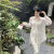 紫伦美衬衫外套女夏季薄款新中式国风长袖开衫宽松时尚雪纺外搭上衣 白色 S