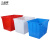 工品库（GONGPINKU）周转分拣箱 长方形塑料水箱 海鲜水产养殖箱 蓝色90款外径660*450*355mm无盖