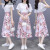 春麗珠 连衣裙夏季新款韩版法式小个子中长款气质雪纺碎花两件装裙子女 蓝色 M