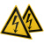 艾瑞达 当心触电标识贴纸机器设备安全闪电标志闪电标示标签强电警示贴纸三角形图标50mm国际标准ELE ELE-K005(20个装）等边25mm
