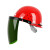 鑫洛芙定制适用烧电焊防护罩脸部头戴式安全帽面罩焊工面屏焊帽子全脸打 绿色面屏+支架+红色安全帽