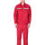 昊鹰  劳保工作服加厚耐磨耐脏 电力维修服长袖工装服 红色反光条套装 170