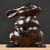 求巧木雕刻兔子摆件实木十二生肖可爱木头兔工艺礼品客厅装饰公司