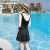 卡姿希卡姿希（KAACECHY）品牌泳衣女连体保守温泉欲性感遮肚裙式平角小 黑色 L 95斤-118斤