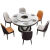 卓器大理石圆形餐桌椅组合家庭餐桌带转盘电磁炉多功能吃饭桌子 黑檀色木架+大理石桌面 1.2米单桌（带转盘）