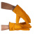 牛皮电焊手套短款防烫焊接焊工软耐用隔热耐高温劳保防护手套长 本色加黄托短款-加固 XL
