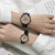 南枳男女学生韩版简约手表女气质2021款潮流复古情侣表一对初高表 数字带历：咖带小号(约28mm) 28mm 手表+表盒+备用电池