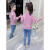 康曼朵女童毛衣2-9岁女孩针织上衣秋冬新款中小童半高领木耳边打底加厚 粉红色 90cm