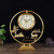 克拉苏铜座钟家用客厅台式钟表时尚黄铜静音时钟黄铜现代简约台钟 福禄座钟 12英寸