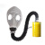 梓萤岔防毒面具长管呼吸器化工全面罩橡胶滤毒罐导气管 面具+0.5米管+1号罐P-B-3