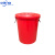 中环力安 大号圆形收纳塑料桶酒店工业环卫物业垃圾桶【60L红色有盖】ZHLA-8758