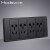 汉顿C3琴键插座面板创意个性黑色插座复古86暗装插座 黑118二十孔 
