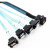 全新SFF 8643对4线1转4服务器Mini SAS阵列卡接硬盘数据线1米 天蓝色弯头 0.5m