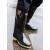 防滑钓鱼高筒雨鞋男士加绒水靴长筒短筒套鞋雨靴防水中筒水鞋胶鞋 W901高筒黑底（防滑） 36