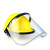 以勒 耐高温有机玻璃打磨  支架面屏  可配安全帽防飞溅 电焊面罩 防护劳保面屏 黄色 有机面屏+支架-不含安全帽