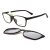 派丽蒙（PARIM）新款近视眼镜框 光学配镜 男女款眼镜架炫彩套片磁铁偏光片PR7913 B1-黑色框/灰色片