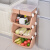 百露带储物盒厨房置物架储物架收纳架加厚款可放置干货水果蔬菜置物架 卡其色四层带盒