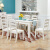全友（QUANU）美式乡村餐桌椅组合时尚餐厅家具环保饭桌白色 120701 一桌六椅
