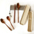 一立 创意木质便携餐具 学生原木勺子木筷子便携盒三件套装 套装二