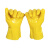 厚创 劳保胶手套 浸胶工业橡胶防水磨砂防油耐酸碱手套 黄色