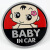 标车族 妈妈宝宝在车里金属汽车车贴标BabyincarMamaincar个性美女反光警示 薄铝 宝宝在车里 圆形 红色