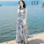 CUF 香港潮牌夏季女装裙子修身无袖雪纺连衣裙波西米亚长裙海边度假沙滩裙 图片色 M