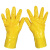 厚创 劳保胶手套 浸胶工业橡胶防水磨砂防油耐酸碱手套 黄色