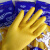 南洋牛筋乳胶手套防水放油耐酸碱橡胶手套耐磨洗衣胶皮手套 3双 黄色加长加厚 XL加大号男士
