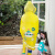 柠檬宝宝lemonkid新款男童女童雨披带书包位宝宝小孩学生雨衣卡通儿童雨衣LE160103黄色收音机雨衣L