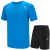 骆驼运动套装男 透气吸汗跑步健身服衣裤短袖两件套 J9S206617，蓝色  L