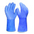谋福 CNMF 8568  耐油耐酸碱手套 劳保防护手套 浸塑橡胶 （蓝色带绒保温型 耐油手套）